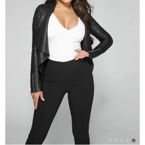 Marciano shayna drape leather jacket